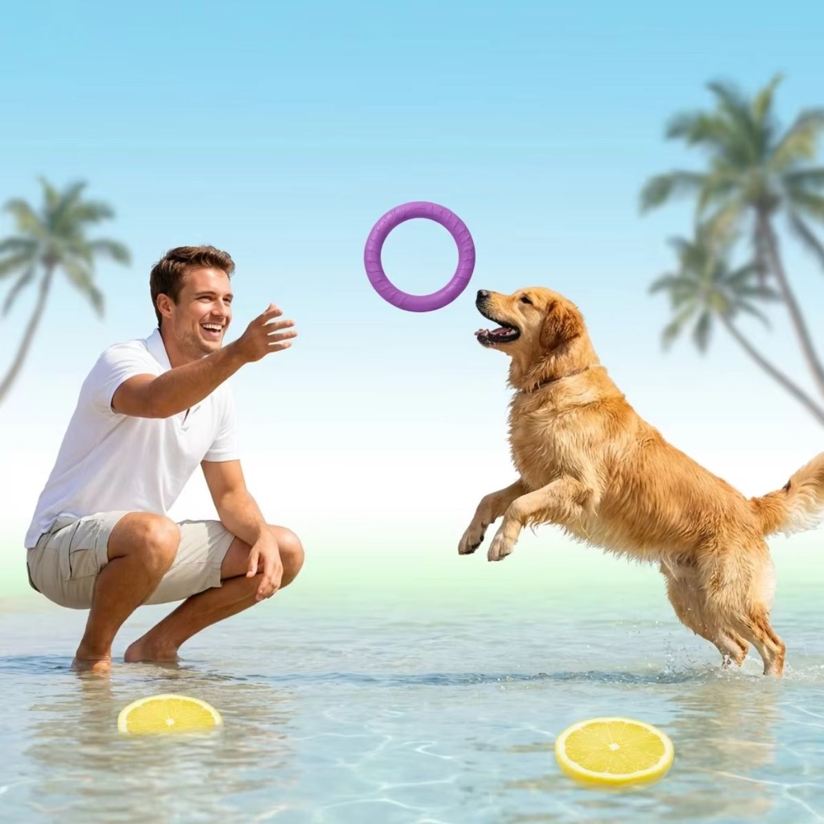 Indestructible Floating Dog Flying Disc