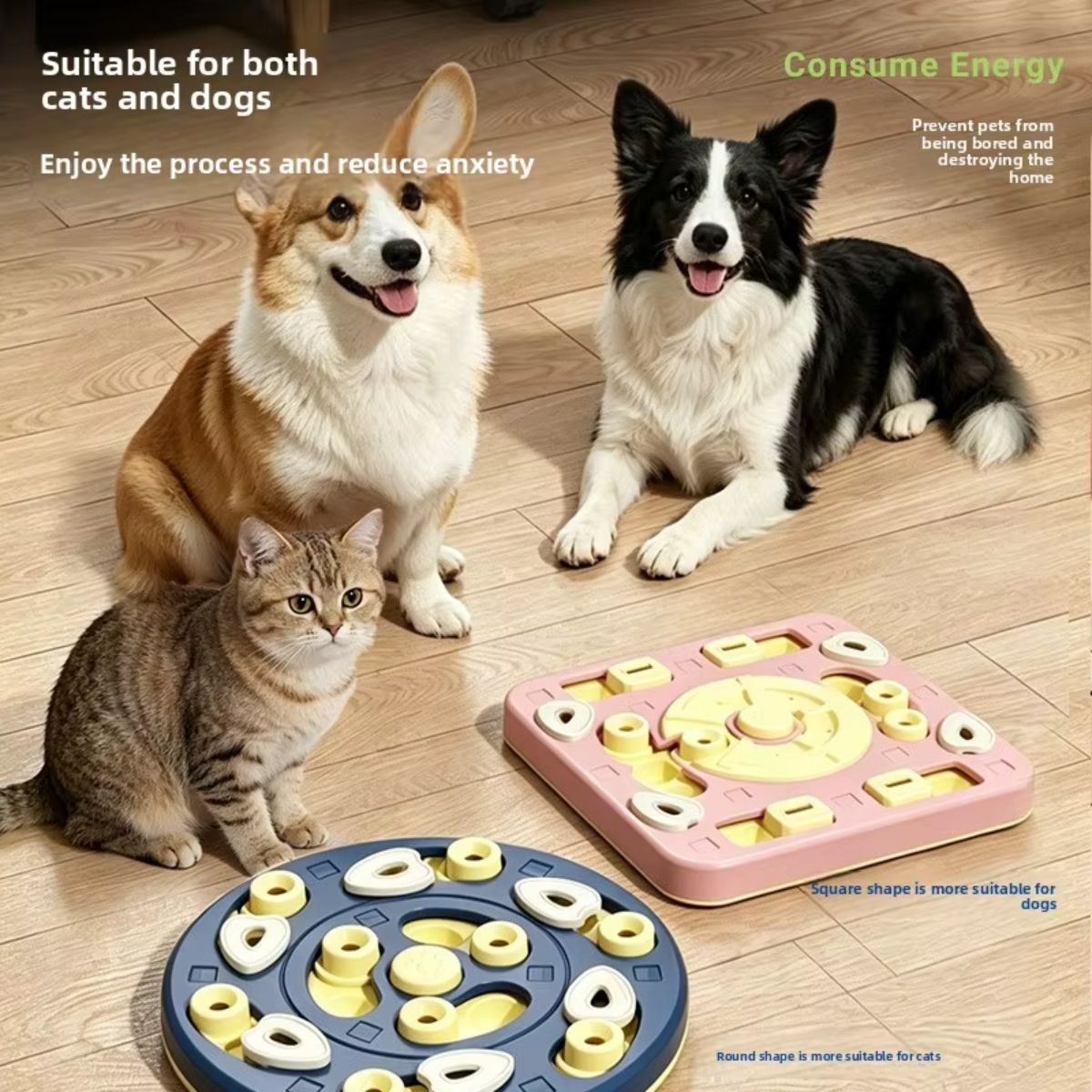 Interactive Sliding Pet Puzzle Slow Feeder